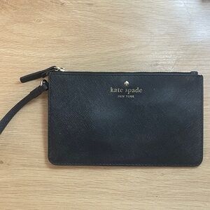 Kate Spade Black Leather Wristlet